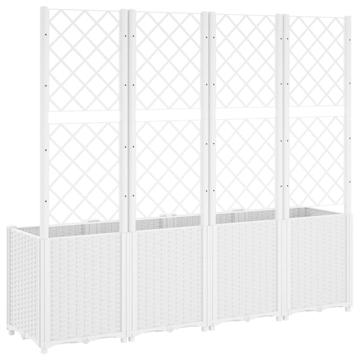 Jardinieră de grădină cu spalier, alb, 160x40x140 cm PP - WALTI WALTI