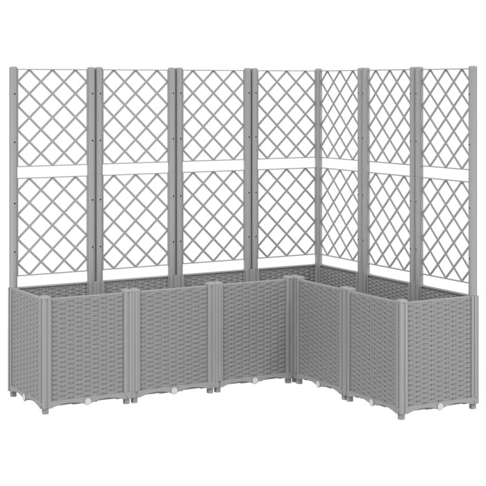 Jardinieră de grădină cu spalier gri deschis 160x120x140 cm PP - WALTI WALTI