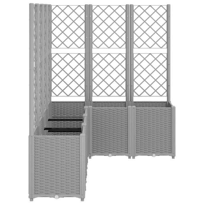Jardinieră de grădină cu spalier gri deschis 160x120x140 cm PP - WALTI WALTI