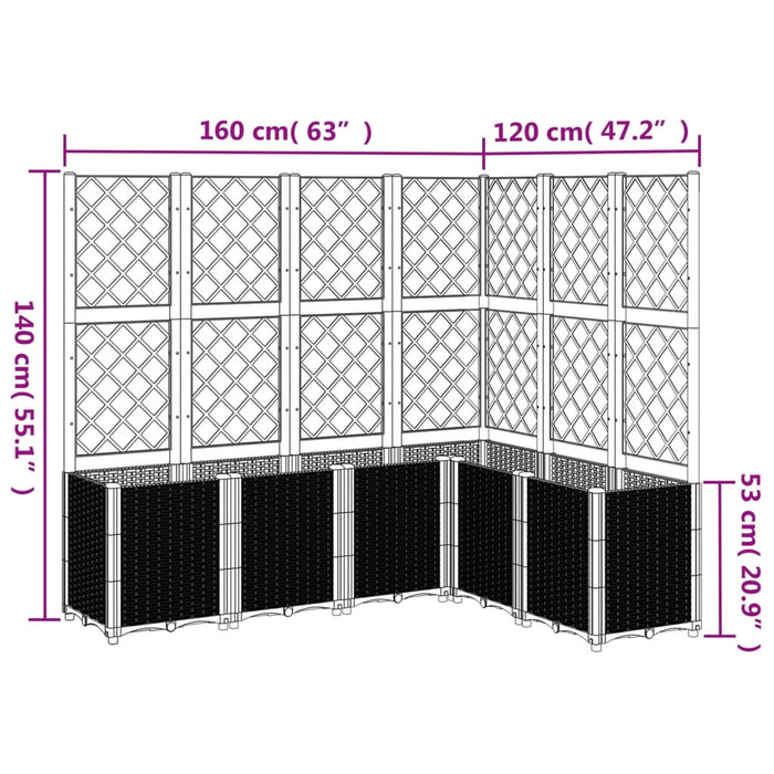 Jardinieră de grădină cu spalier gri deschis 160x120x140 cm PP - WALTI WALTI