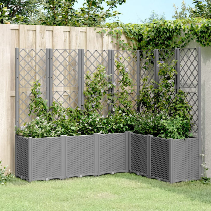 Jardinieră de grădină cu spalier gri deschis 160x120x140 cm PP - WALTI WALTI