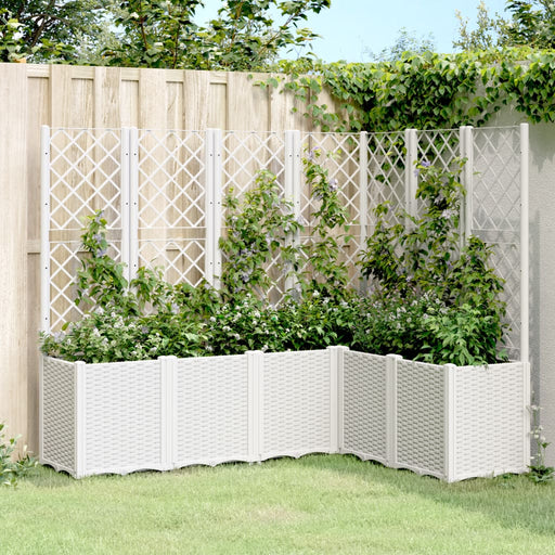 Jardinieră de grădină cu spalier, alb, 160x120x140 cm PP - WALTI WALTI