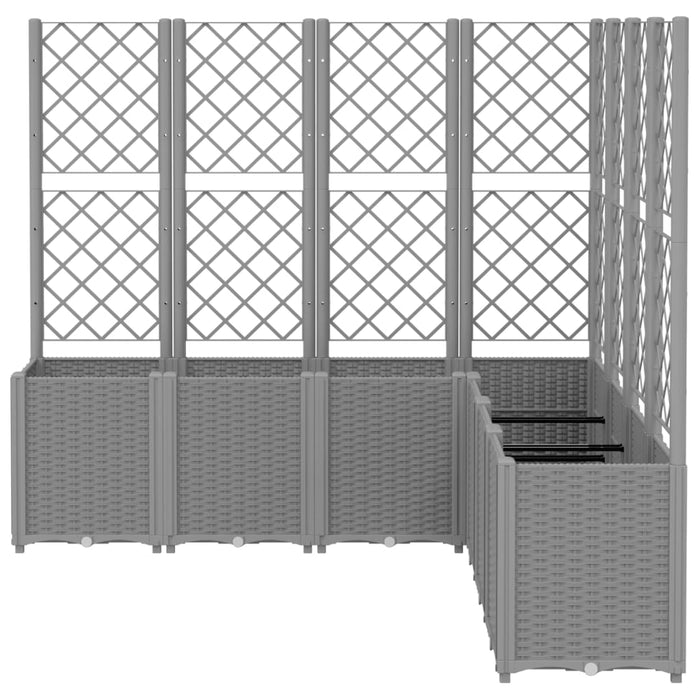 Jardinieră de grădină cu spalier gri deschis 160x160x140 cm PP - WALTI WALTI
