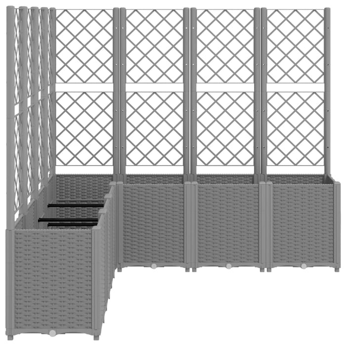 Jardinieră de grădină cu spalier gri deschis 160x160x140 cm PP - WALTI WALTI