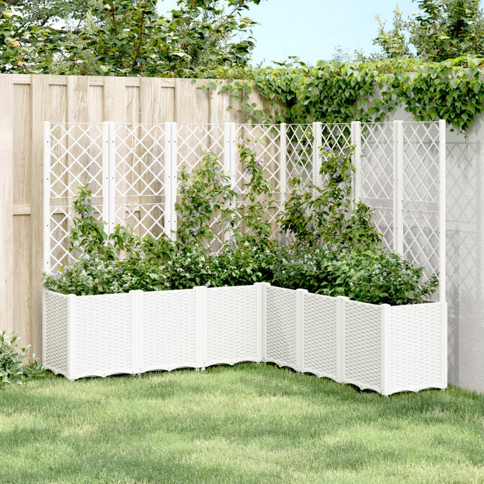 Jardinieră de grădină cu spalier, alb, 160x160x140 cm PP - WALTI WALTI