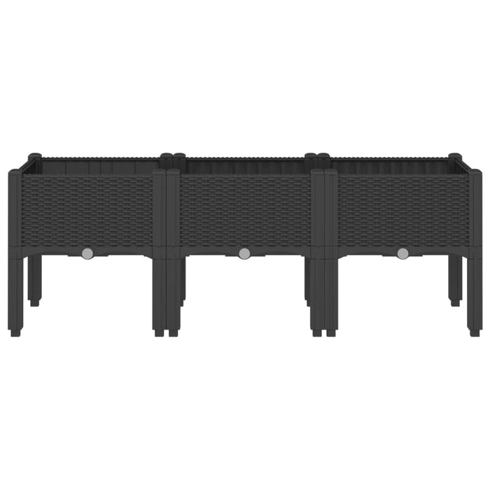 Jardinieră de grădină cu picioare, negru, 120x40x42 cm, PP - WALTI WALTI