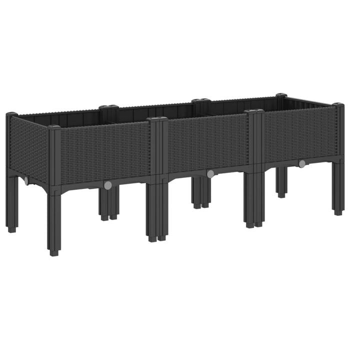 Jardinieră de grădină cu picioare, negru, 120x40x42 cm, PP - WALTI WALTI