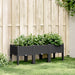Jardinieră de grădină cu picioare, negru, 120x40x42 cm, PP - WALTI WALTI