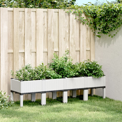 Jardinieră de grădină cu picioare, alb, 160x40x42 cm, PP - WALTI WALTI