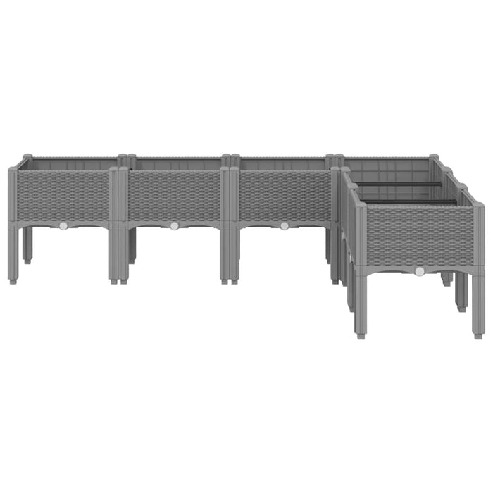 Jardinieră de grădină cu picioare gri deschis 160x120x42 cm, PP - WALTI WALTI