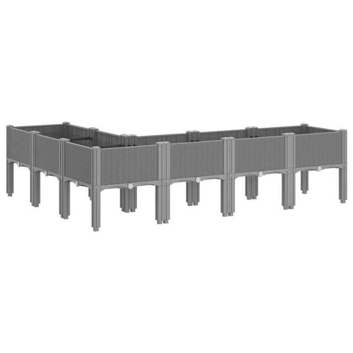 Jardinieră de grădină cu picioare gri deschis 160x120x42 cm, PP - WALTI WALTI