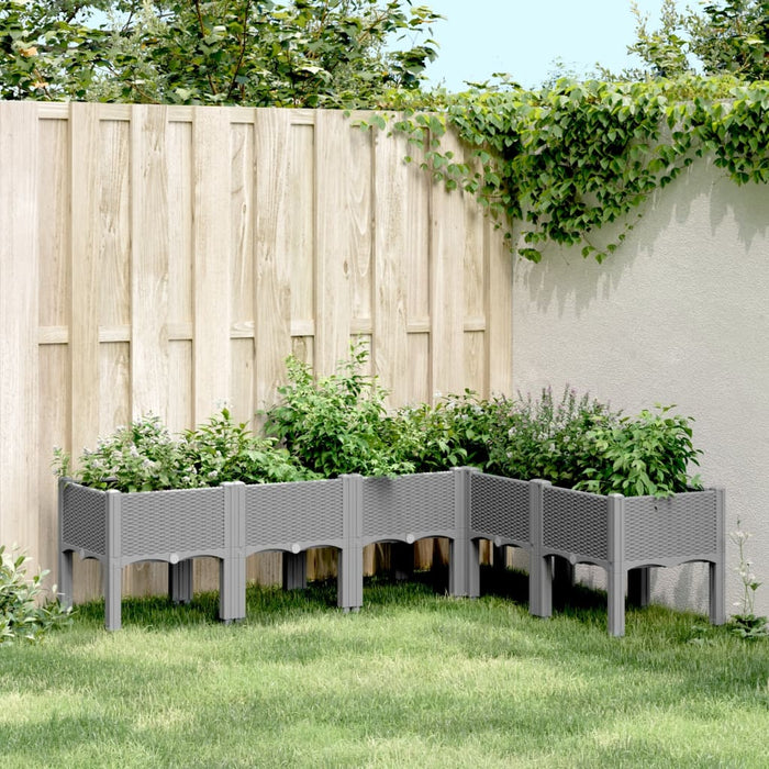 Jardinieră de grădină cu picioare gri deschis 160x120x42 cm, PP - WALTI WALTI