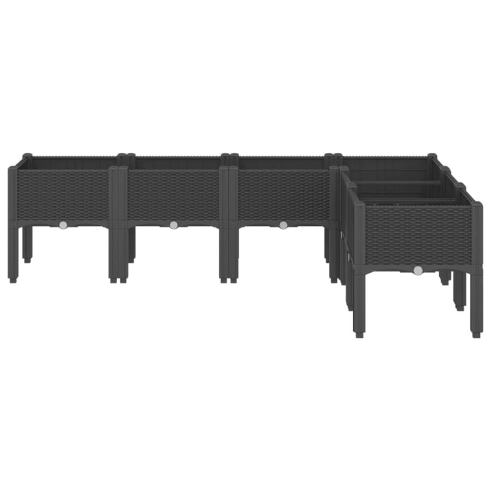 Jardinieră de grădină cu picioare, negru, 160x120x42 cm, PP WALTI