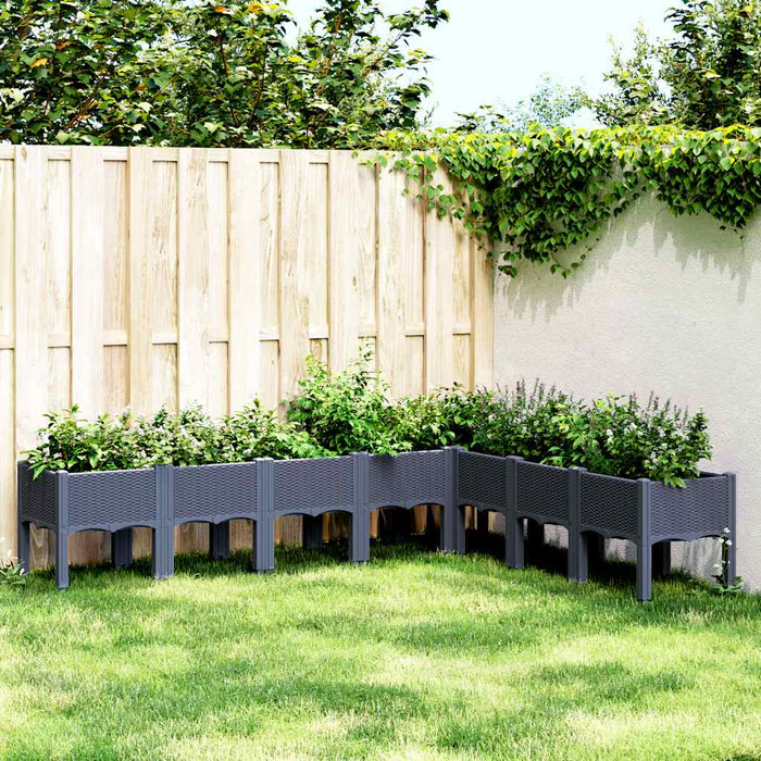 Jardinieră de grădină cu picioare, albastru gri, 200x160x42 cm, PP - WALTI WALTI