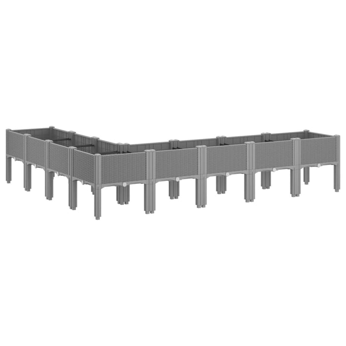 Jardinieră de grădină cu picioare gri deschis 200x160x42 cm, PP - WALTI WALTI