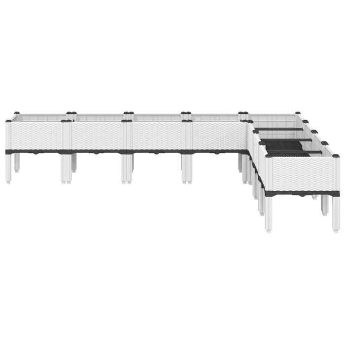 Jardinieră de grădină cu picioare, alb, 200x160x42 cm, PP - WALTI WALTI