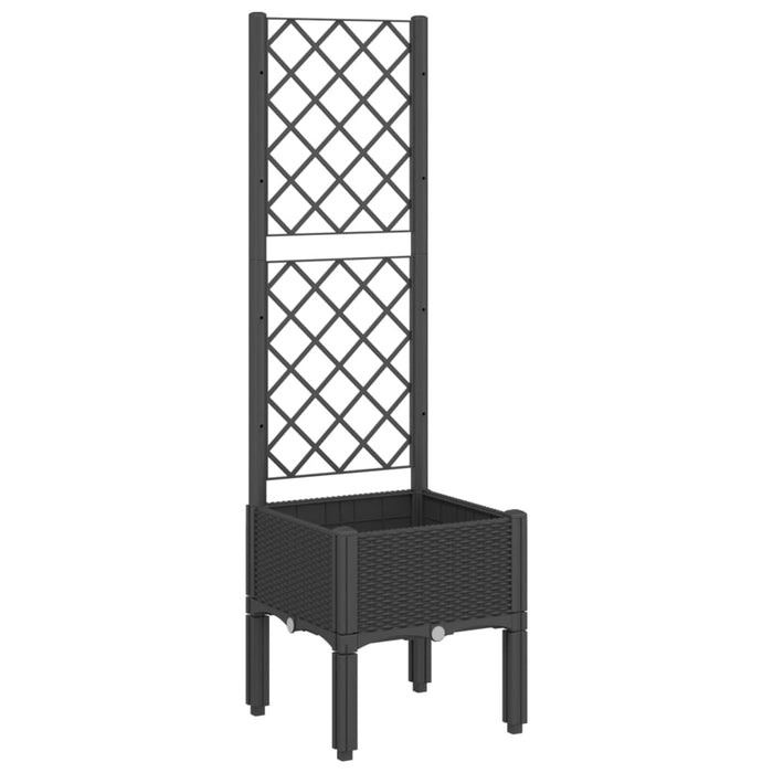 Jardinieră de grădină cu spalier, negru, 40x40x142 cm, PP - WALTI WALTI