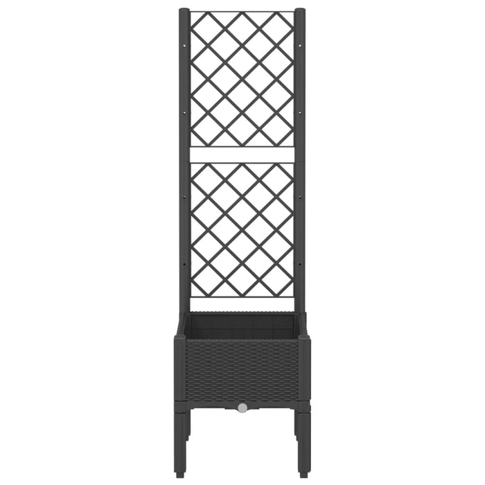 Jardinieră de grădină cu spalier, negru, 40x40x142 cm, PP - WALTI WALTI