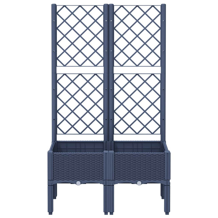 Jardinieră de grădină cu spalier, albastru gri, 80x40x142 cm, PP WALTI