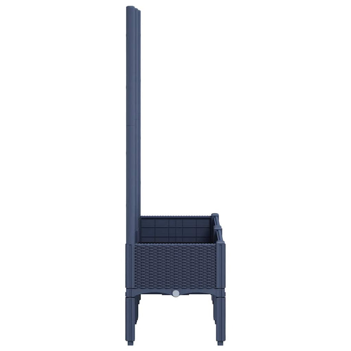 Jardinieră de grădină cu spalier, albastru gri, 80x40x142 cm, PP WALTI