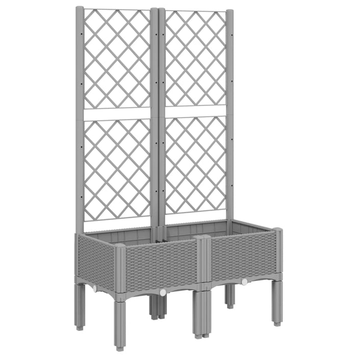 Jardinieră de grădină cu spalier, gri deschis, 80x40x142 cm, PP - WALTI WALTI