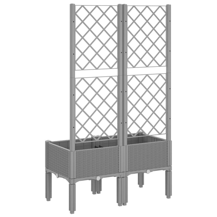Jardinieră de grădină cu spalier, gri deschis, 80x40x142 cm, PP - WALTI WALTI
