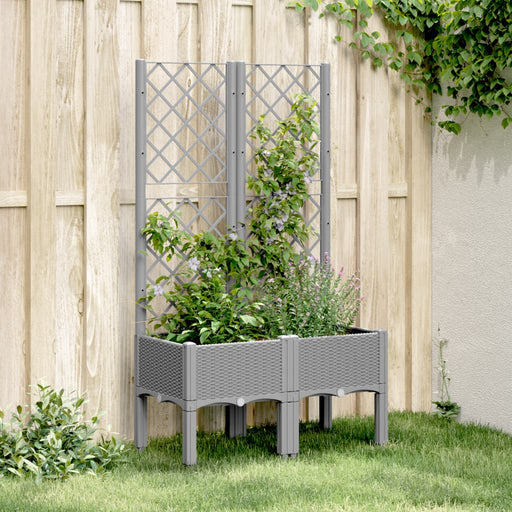 Jardinieră de grădină cu spalier, gri deschis, 80x40x142 cm, PP - WALTI WALTI