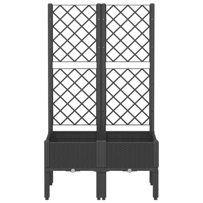 Jardinieră de grădină cu spalier, negru, 80x40x142 cm, PP - WALTI WALTI