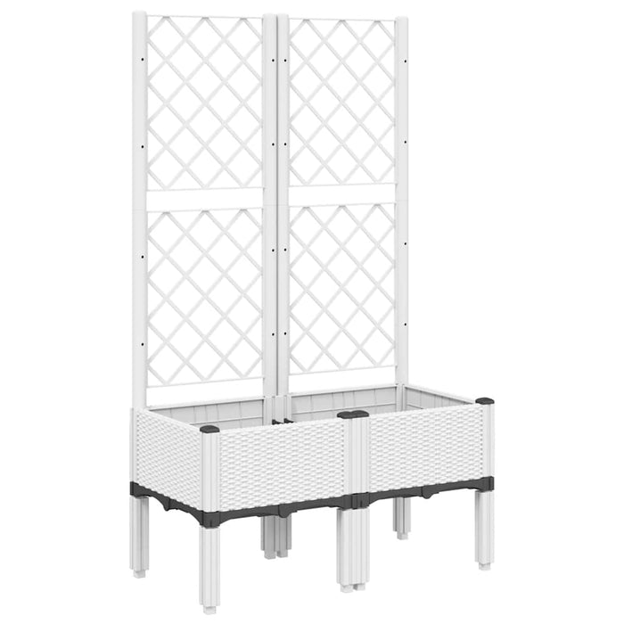 Jardinieră de grădină cu spalier, alb, 80x40x142 cm, PP - WALTI WALTI