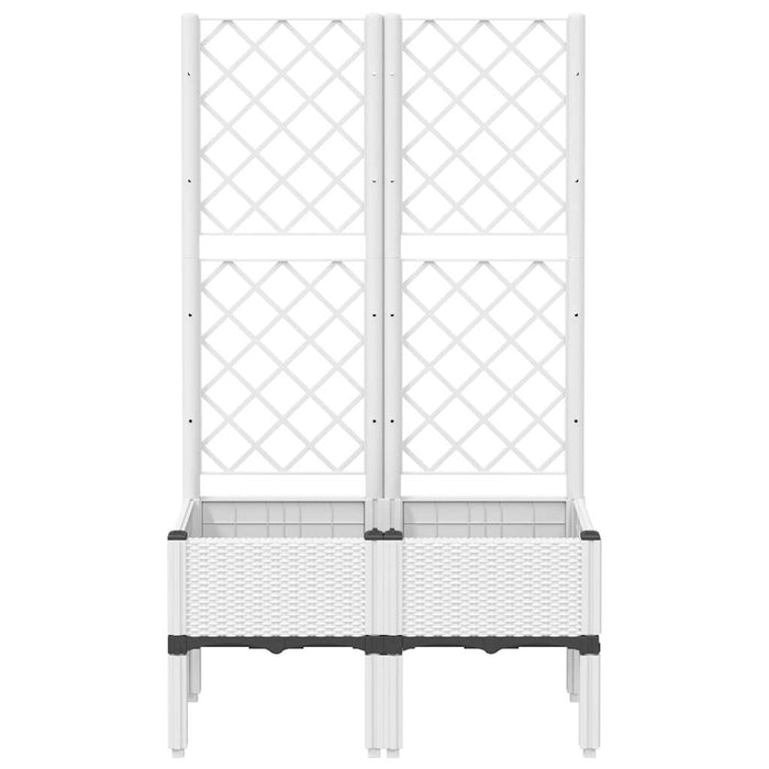 Jardinieră de grădină cu spalier, alb, 80x40x142 cm, PP - WALTI WALTI