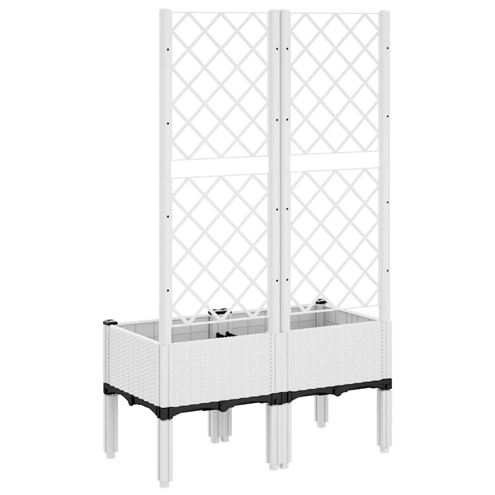 Jardinieră de grădină cu spalier, alb, 80x40x142 cm, PP - WALTI WALTI