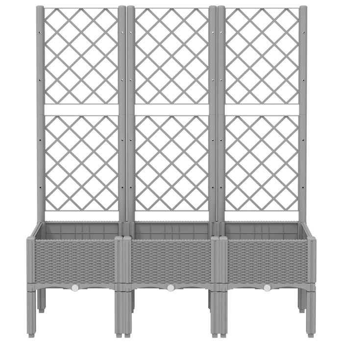 Jardinieră de grădină cu spalier gri deschis 120x40x142 cm PP - WALTI WALTI
