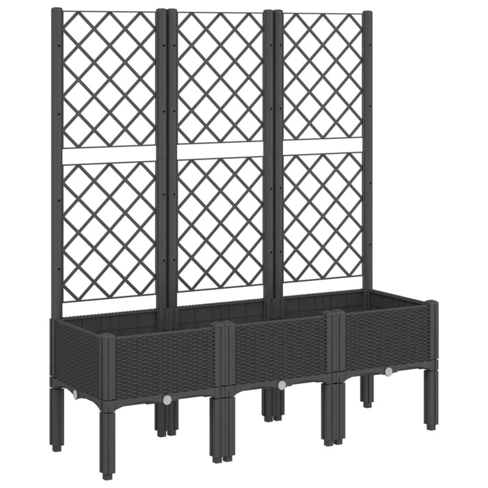 Jardinieră de grădină cu spalier, negru, 120x40x142 cm, PP - WALTI WALTI