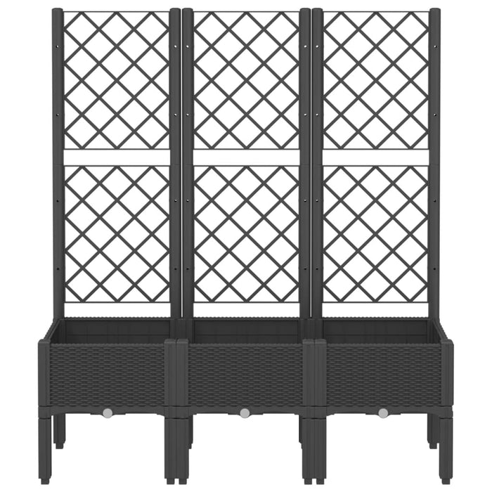 Jardinieră de grădină cu spalier, negru, 120x40x142 cm, PP - WALTI WALTI