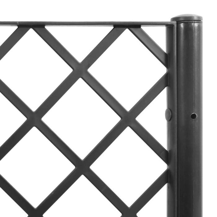 Jardinieră de grădină cu spalier, negru, 120x40x142 cm, PP - WALTI WALTI