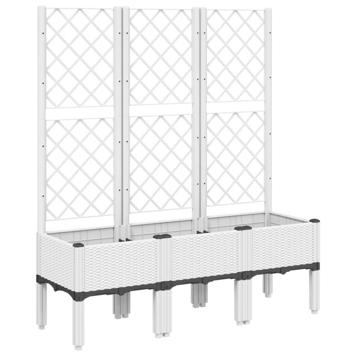 Jardinieră de grădină cu spalier, alb, 120x40x142 cm PP - WALTI WALTI