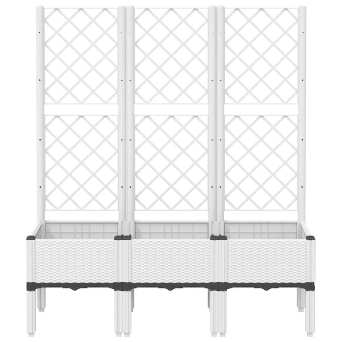 Jardinieră de grădină cu spalier, alb, 120x40x142 cm PP - WALTI WALTI