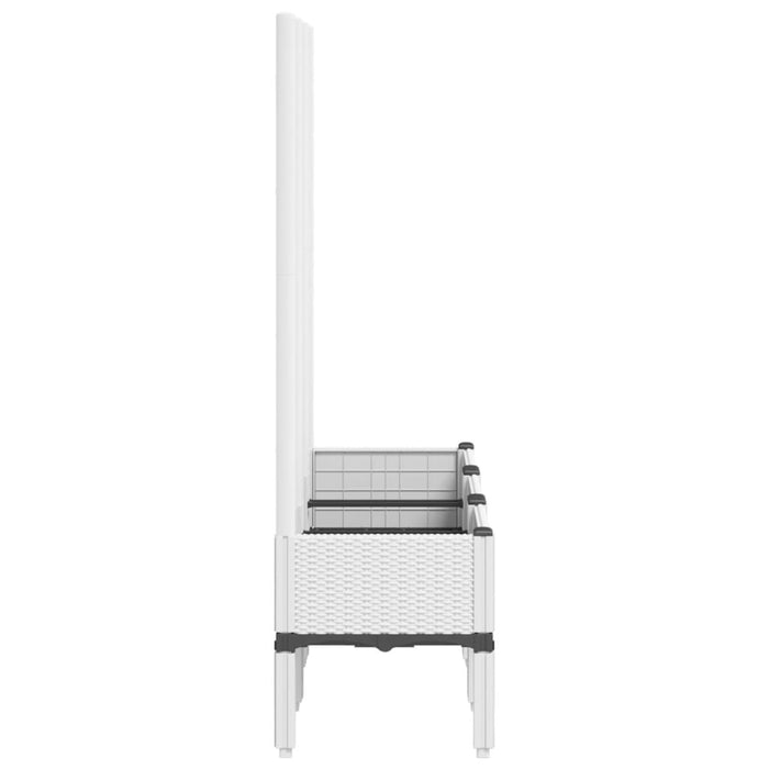 Jardinieră de grădină cu spalier, alb, 120x40x142 cm PP - WALTI WALTI