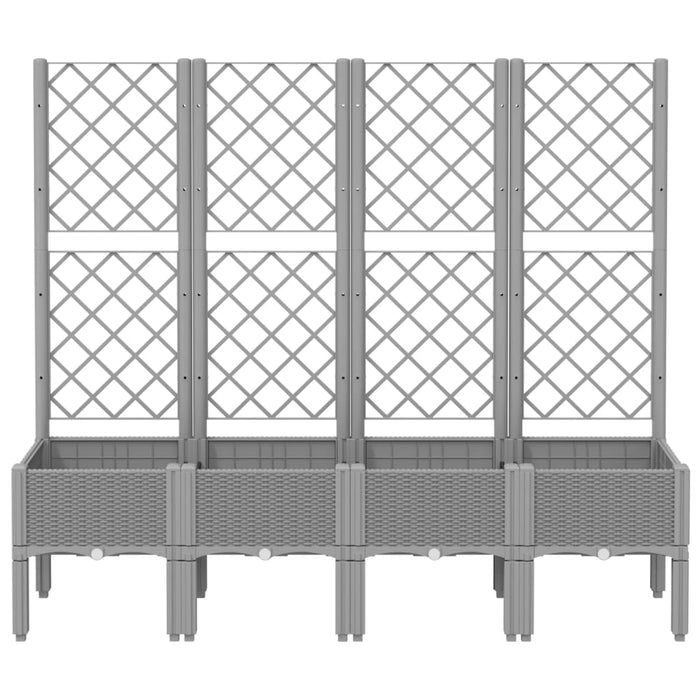 Jardinieră de grădină cu spalier gri deschis 160x40x142 cm PP - WALTI WALTI