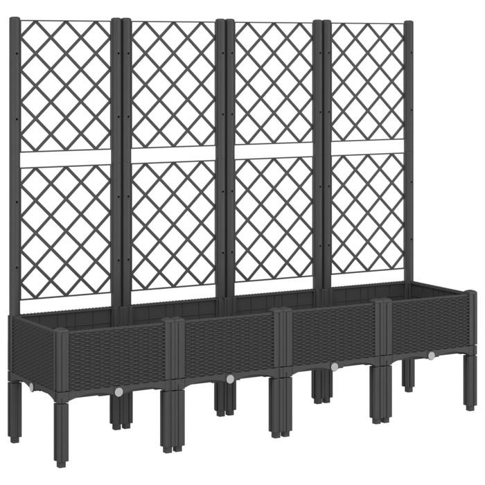 Jardinieră de grădină cu spalier, negru, 160x40x142 cm, PP - WALTI WALTI