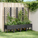 Jardinieră de grădină cu spalier, negru, 160x40x142 cm, PP - WALTI WALTI