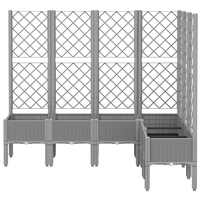 Jardinieră de grădină cu spalier gri deschis 160x120x142 cm PP - WALTI WALTI