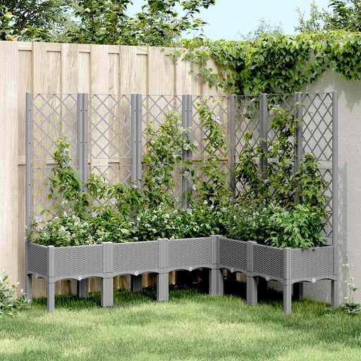 Jardinieră de grădină cu spalier gri deschis 160x120x142 cm PP - WALTI WALTI