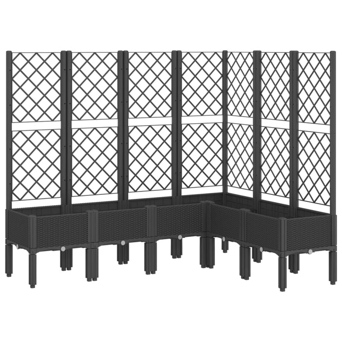 Jardinieră de grădină cu spalier, negru, 160x120x142 cm, PP - WALTI WALTI