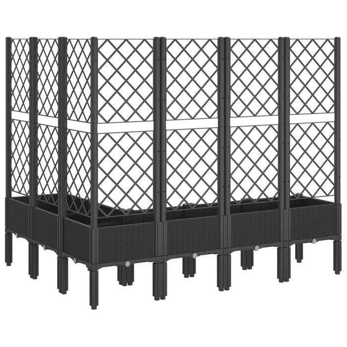Jardinieră de grădină cu spalier, negru, 160x120x142 cm, PP - WALTI WALTI
