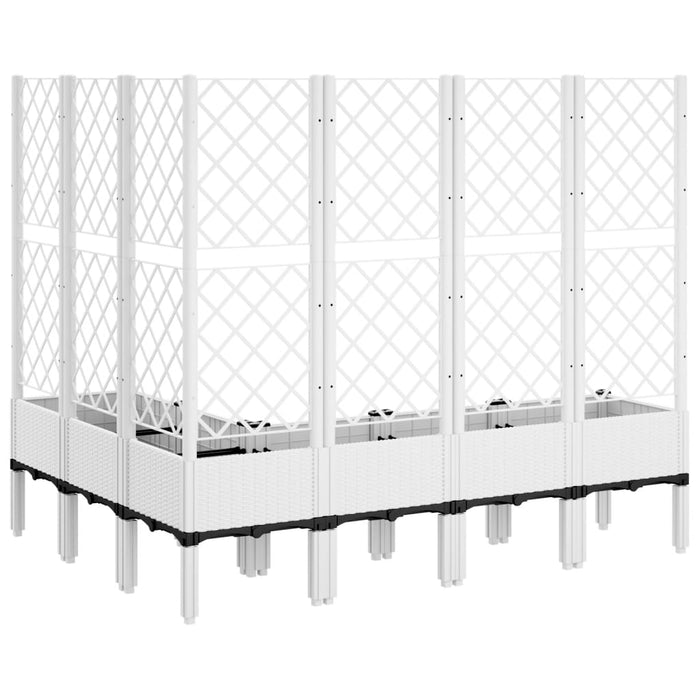 Jardinieră de grădină cu spalier, alb, 160x120x142 cm PP - WALTI WALTI