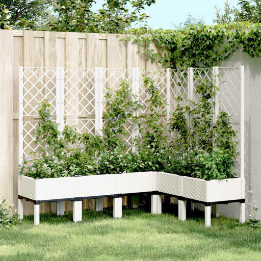 Jardinieră de grădină cu spalier, alb, 160x120x142 cm PP - WALTI WALTI