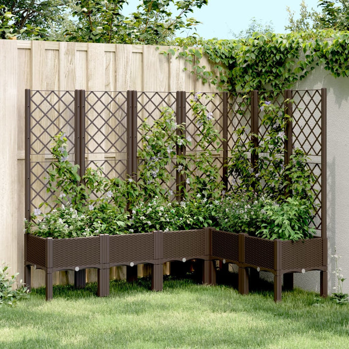 Jardinieră de grădină cu spalier, maro, 160x120x142 cm, PP - WALTI WALTI