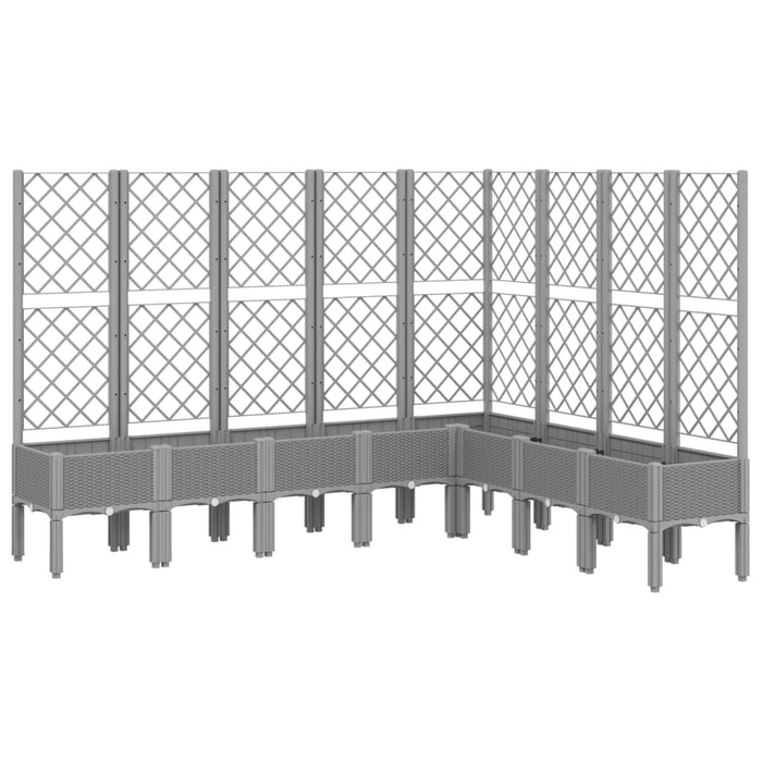 Jardinieră de grădină cu spalier gri deschis 200x160x142 cm PP - WALTI WALTI
