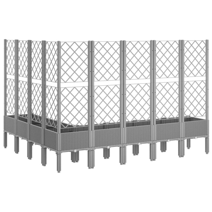 Jardinieră de grădină cu spalier gri deschis 200x160x142 cm PP - WALTI WALTI